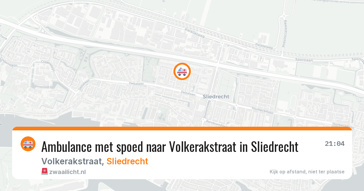 Ambulance met spoed naar Volkerakstraat in Sliedrecht — 11 jul 2026