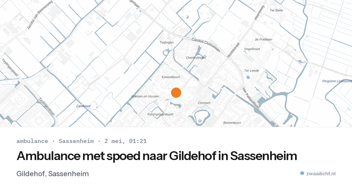 Ambulance met spoed naar Gildehof in Sassenheim — 1 mei 2026