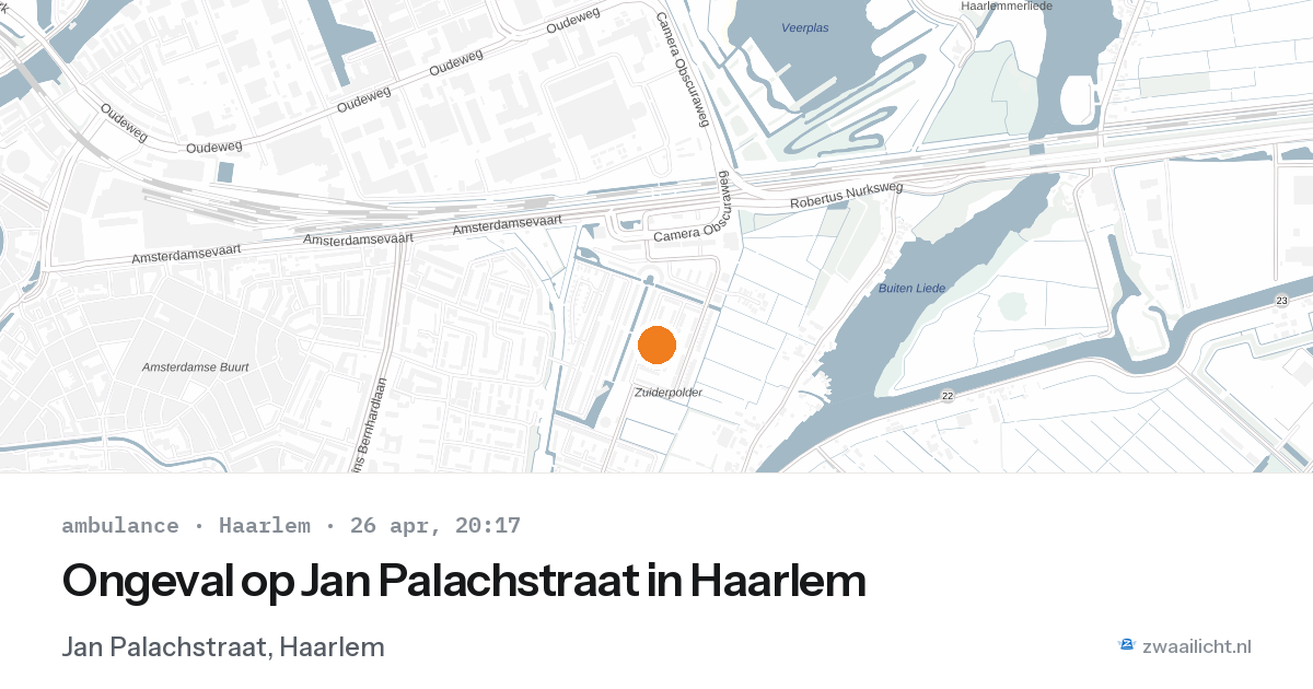 Ongeval op Jan Palachstraat in Haarlem — 26 apr 2026