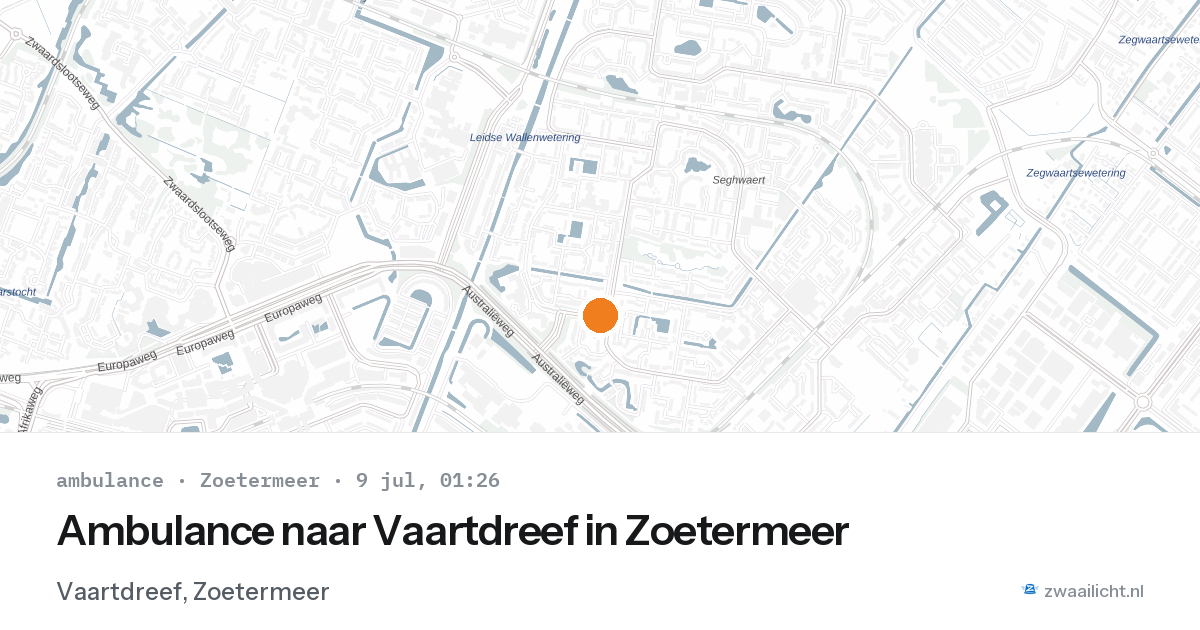 Ambulance naar Vaartdreef in Zoetermeer — 8 jul 2026