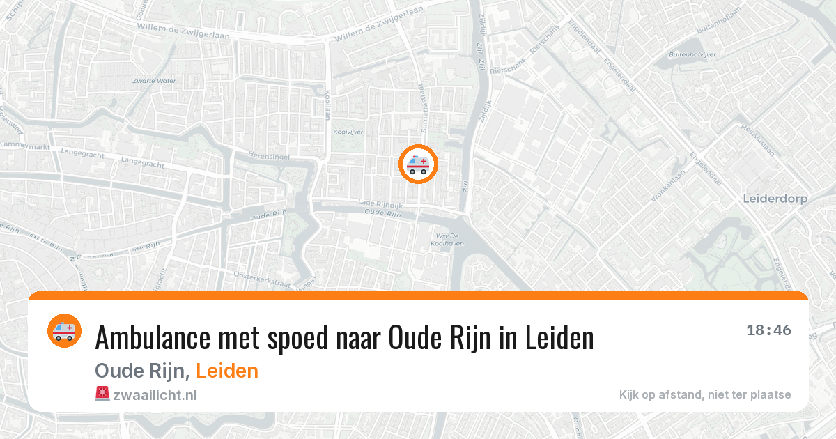 Ambulance met spoed naar Oude Rijn in Leiden — 12 jun 2026