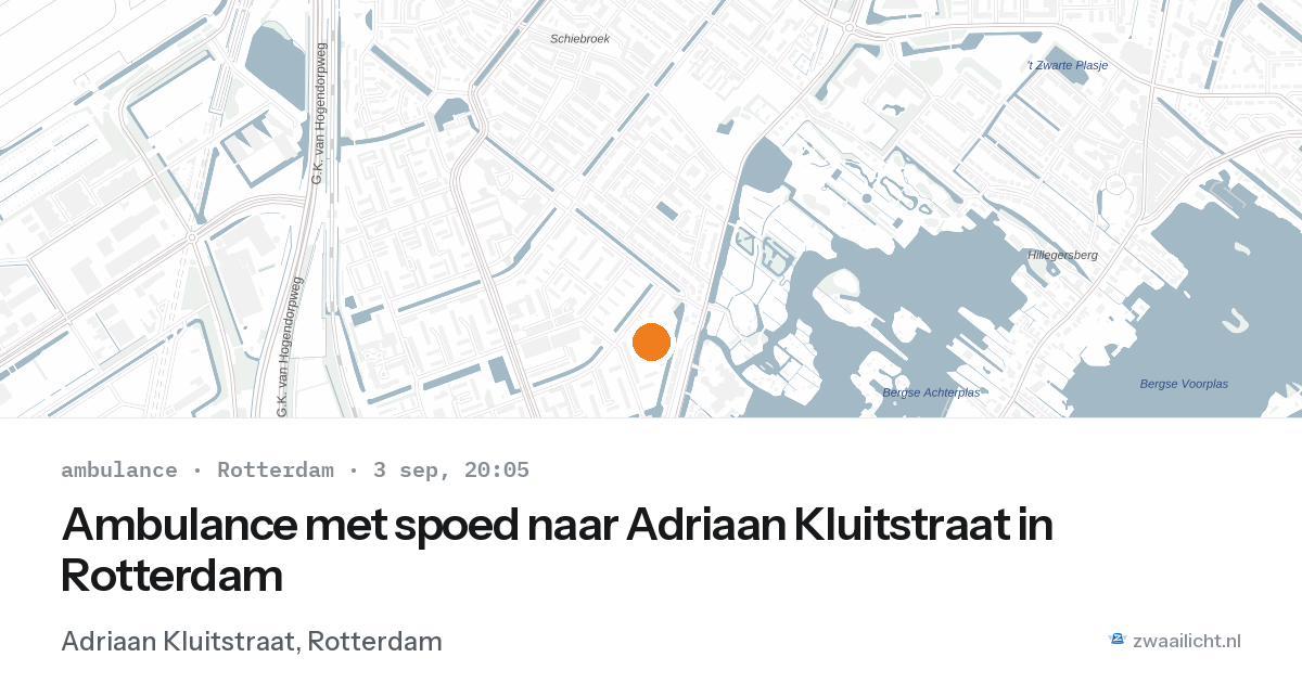 Ambulance met spoed naar Adriaan Kluitstraat in Rotterdam — 3 sep 2026