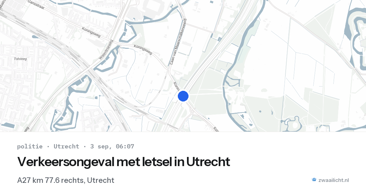 Verkeersongeval met letsel in Utrecht — 3 sep 2026
