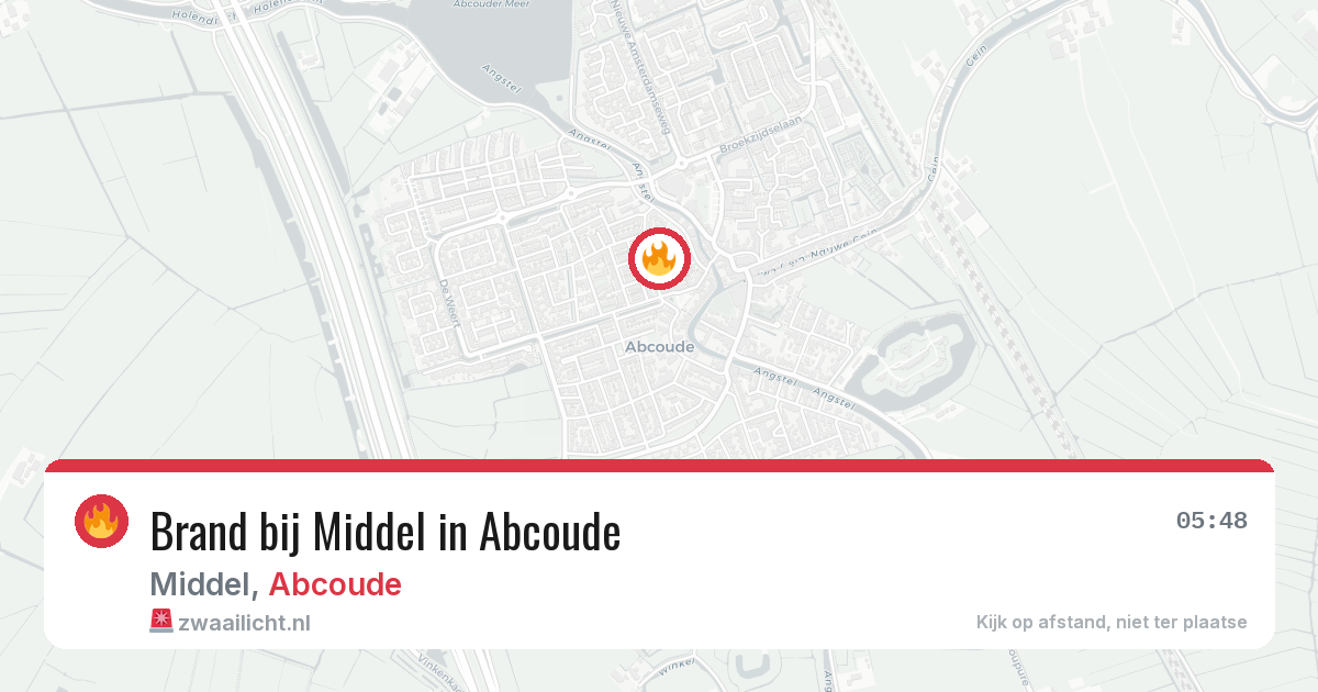 Brand bij Middel in Abcoude — 6 jul 2026