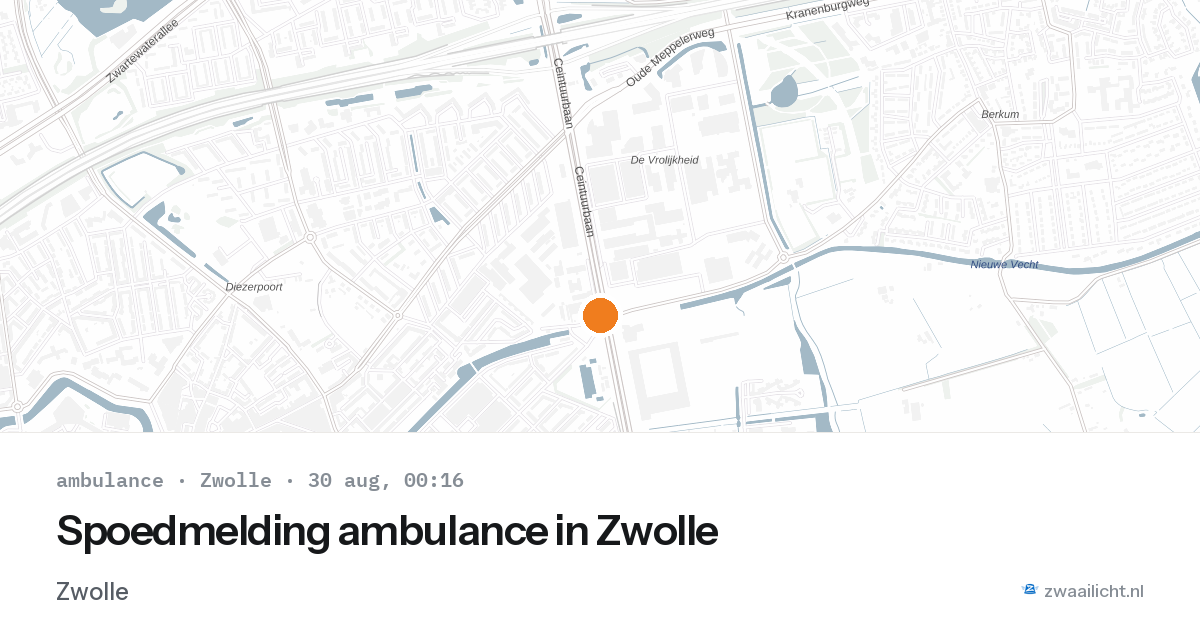 Spoedmelding ambulance in Zwolle — 29 aug 2026