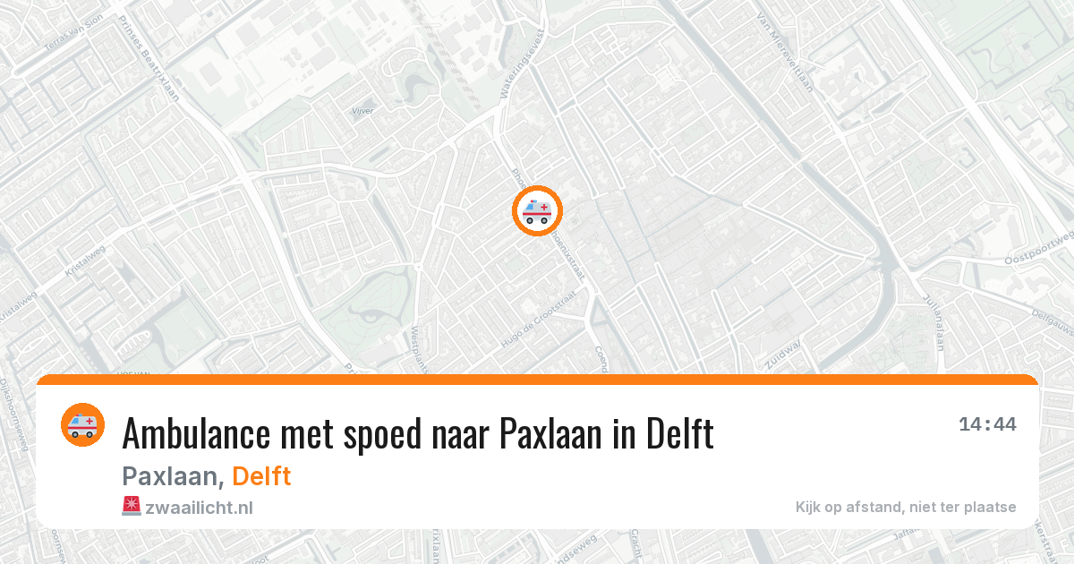 Ambulance met spoed naar Paxlaan in Delft — 2 aug 2026