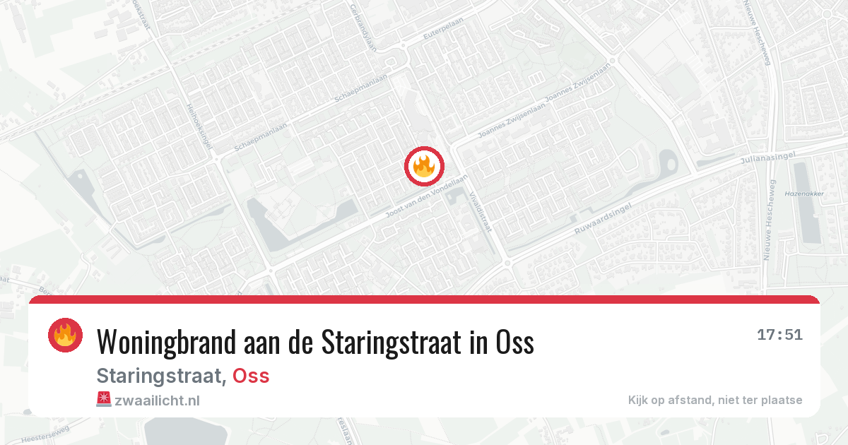 Woningbrand aan de Staringstraat in Oss — 15 mrt 2026