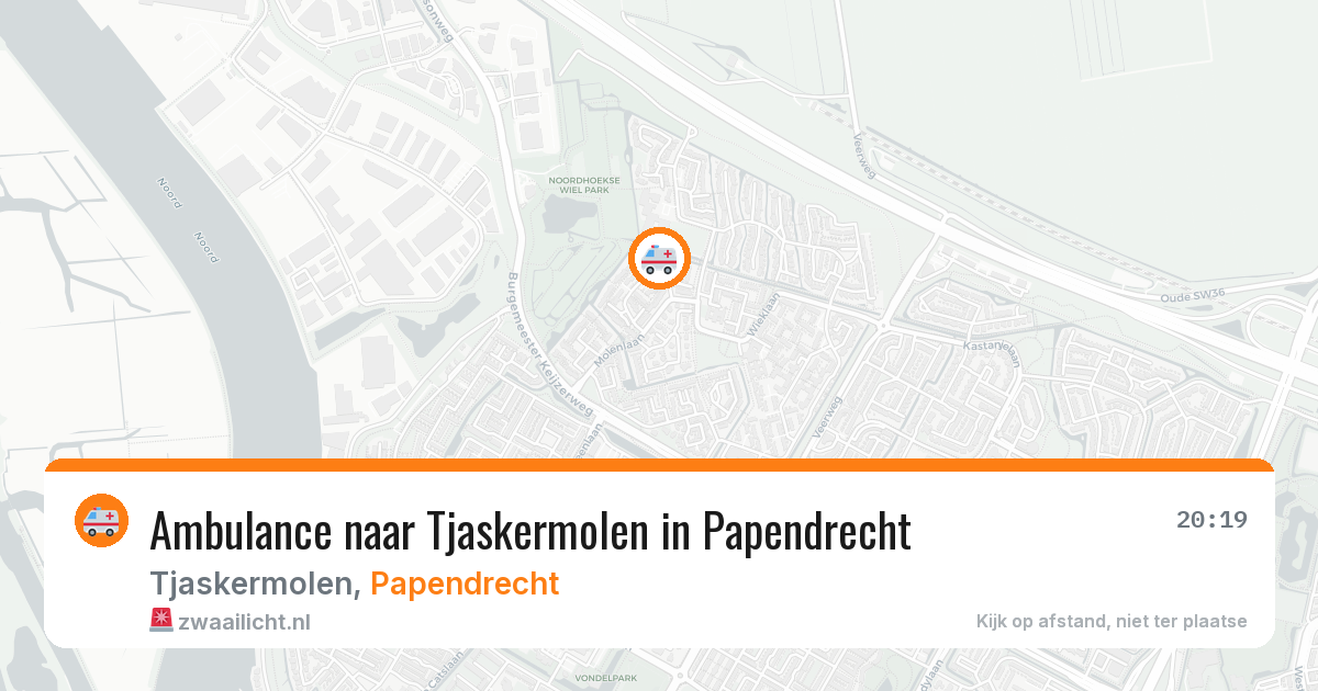 Ambulance naar Tjaskermolen in Papendrecht — 14 aug 2026