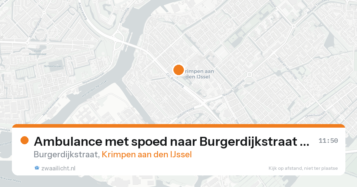 Ambulance met spoed naar Burgerdijkstraat in Krimpen aan den IJssel — 21 aug 2026