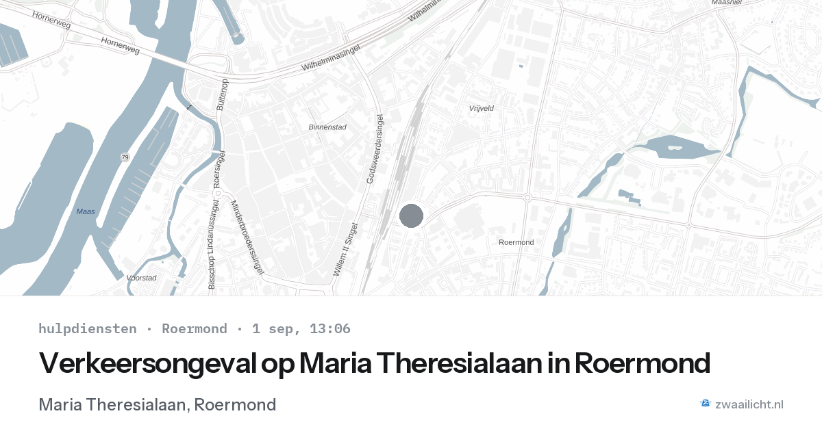 Verkeersongeval op Maria Theresialaan in Roermond — 1 sep 2026