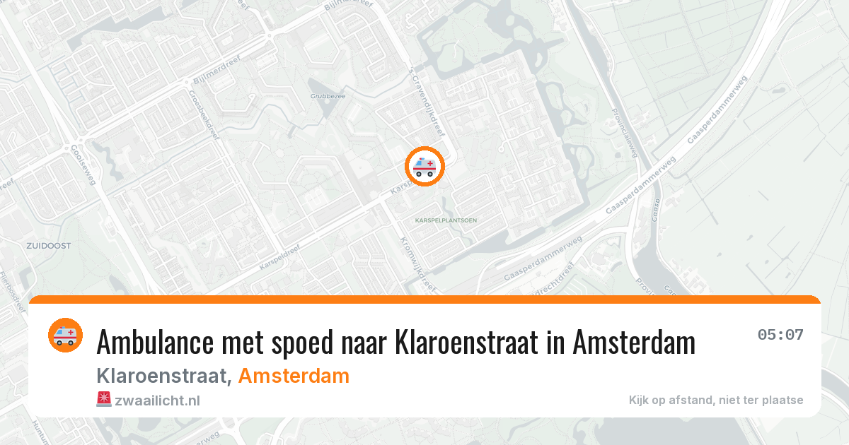 Ambulance met spoed naar Klaroenstraat in Amsterdam — 30 jul 2026