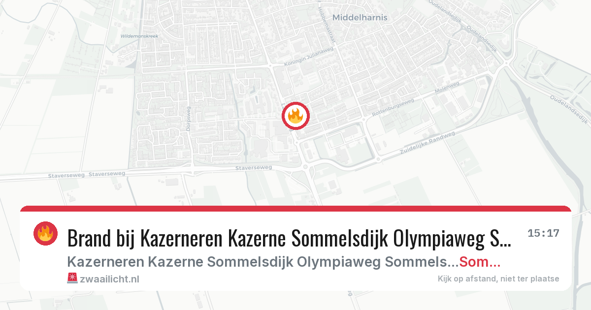 Brand bij Kazerneren Kazerne Sommelsdijk Olympiaweg Sommelsdijk in Sommelsdijk — 6 aug 2026