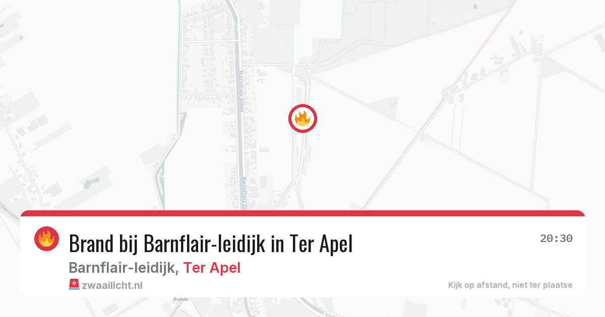 Brand bij Barnflair-leidijk in Ter Apel — 13 aug 2026