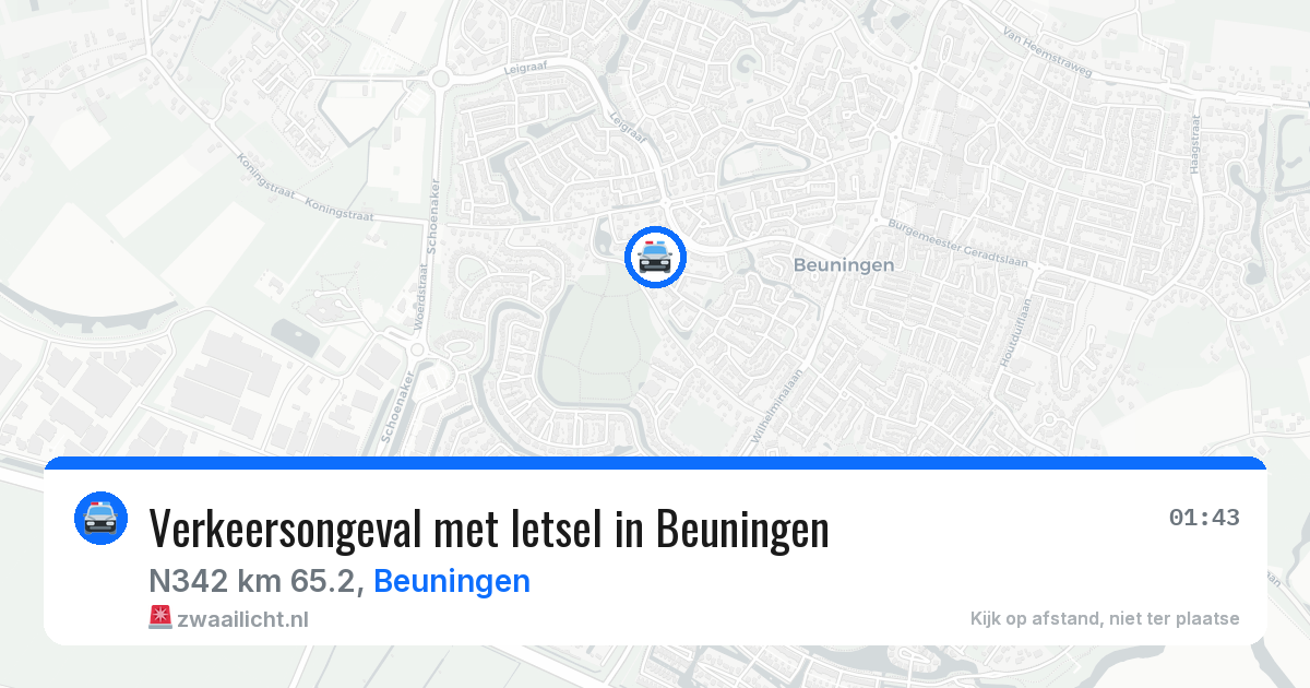Verkeersongeval met letsel in Beuningen — 11 jul 2026