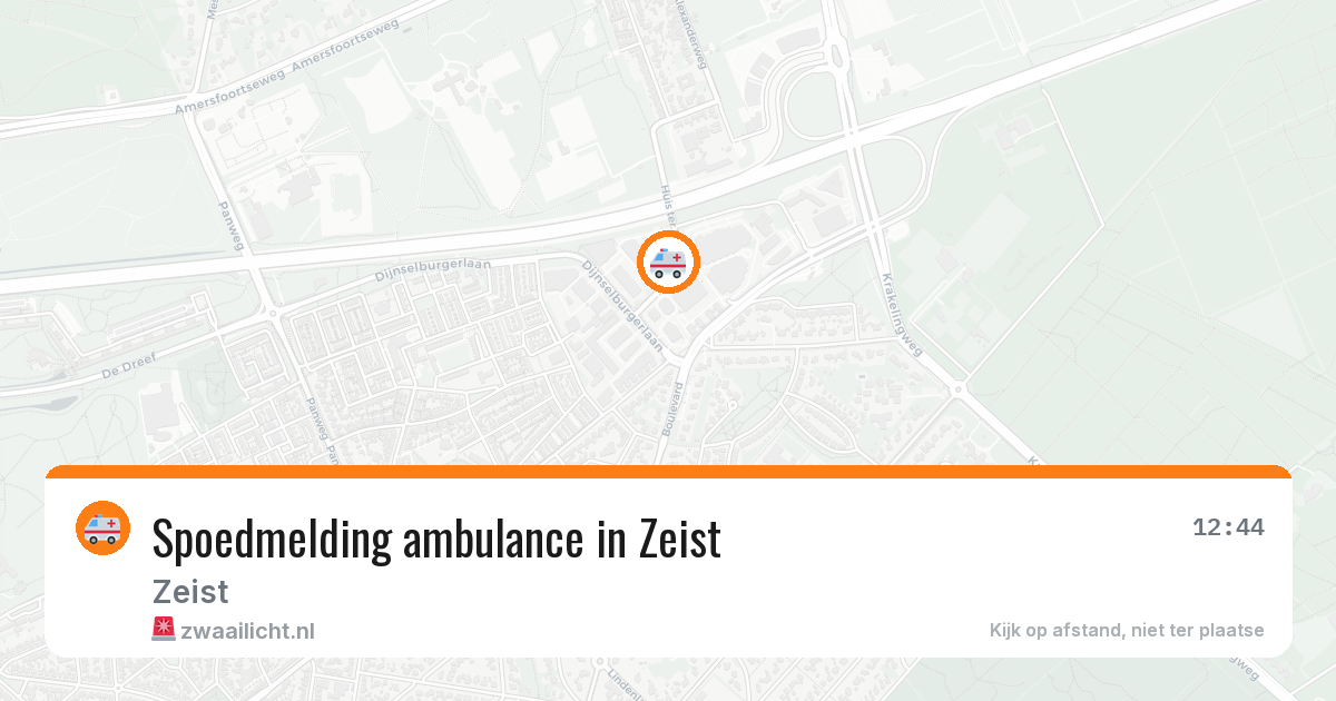 Spoedmelding ambulance in Zeist — 13 aug 2026