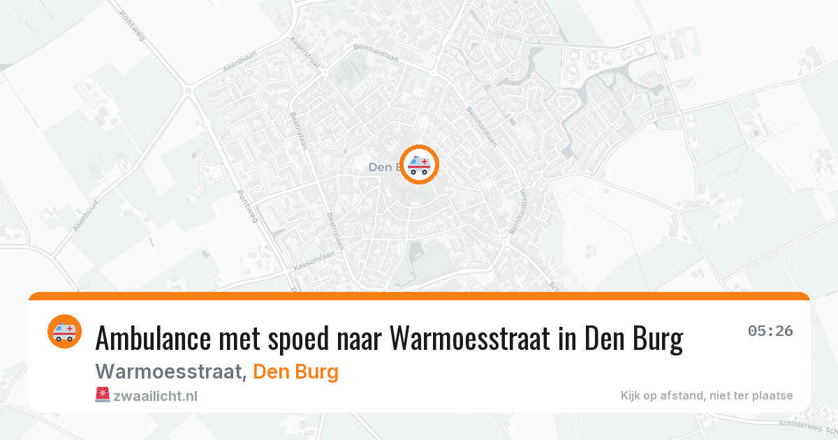Ambulance met spoed naar Warmoesstraat in Den Burg — 29 jul 2026