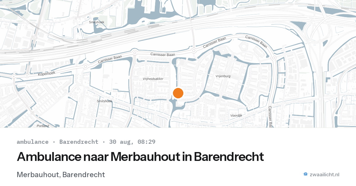 Ambulance naar Merbauhout in Barendrecht — 30 aug 2026