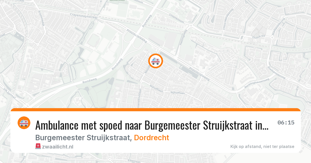 Ambulance met spoed naar Burgemeester Struijkstraat in Dordrecht — 14 mei 2026