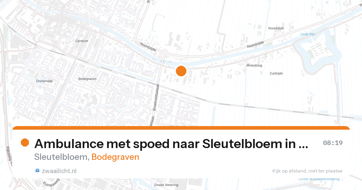 Ambulance met spoed naar Sleutelbloem in Bodegraven — 2 jun 2026