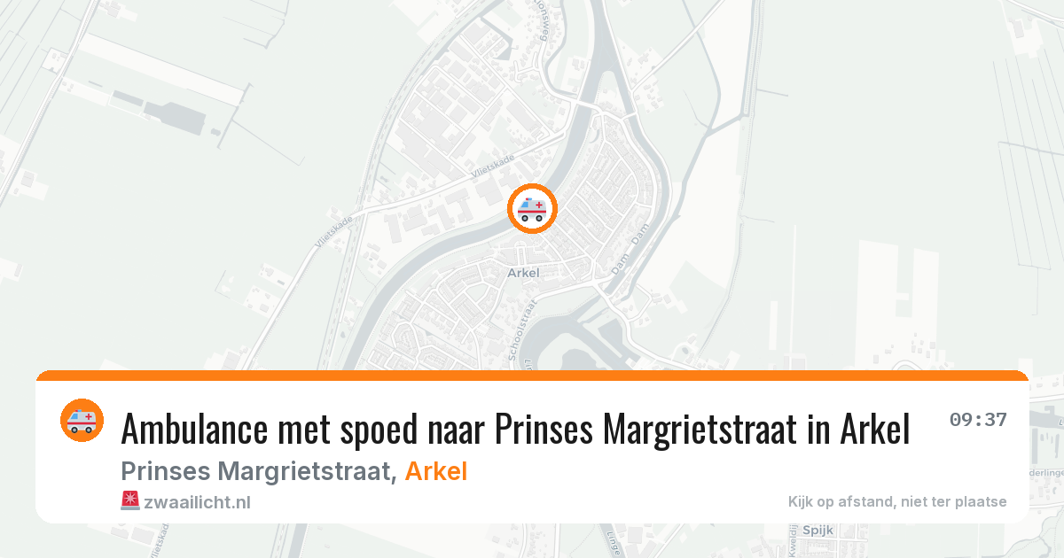 Ambulance met spoed naar Prinses Margrietstraat in Arkel — 9 mei 2026