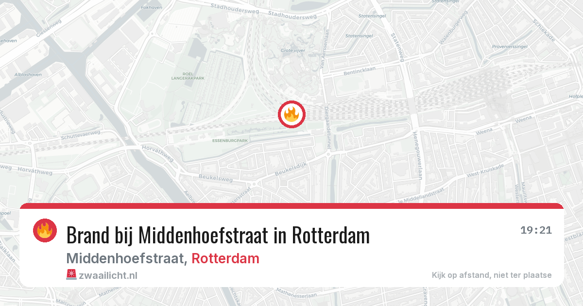 Brand bij Middenhoefstraat in Rotterdam — 15 jun 2026