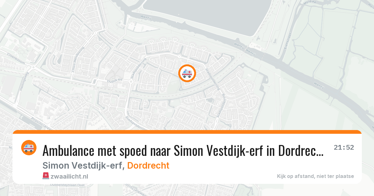 Ambulance met spoed naar Simon Vestdijk-erf in Dordrecht — 14 mrt 2026