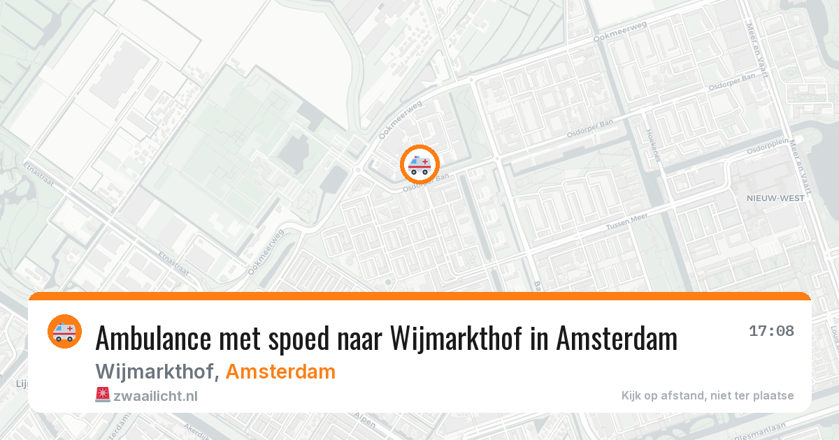 Ambulance met spoed naar Wijmarkthof in Amsterdam — 17 mei 2026