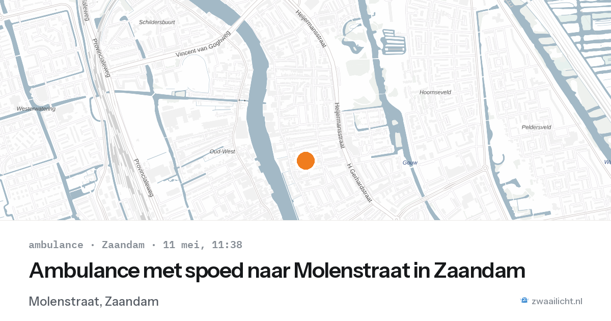 Ambulance met spoed naar Molenstraat in Zaandam — 11 mei 2026
