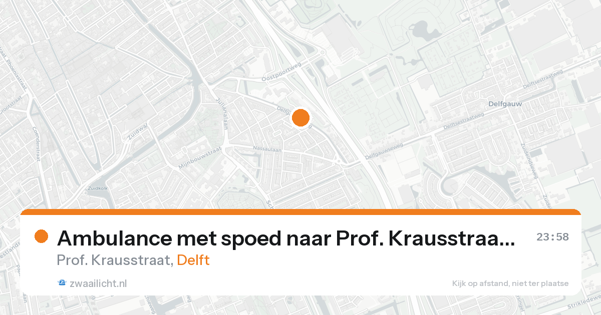 Ambulance met spoed naar Prof. Krausstraat in Delft — 7 feb 2026