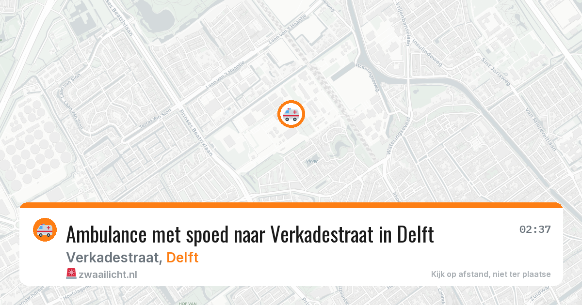 Ambulance met spoed naar Verkadestraat in Delft — 7 jun 2026