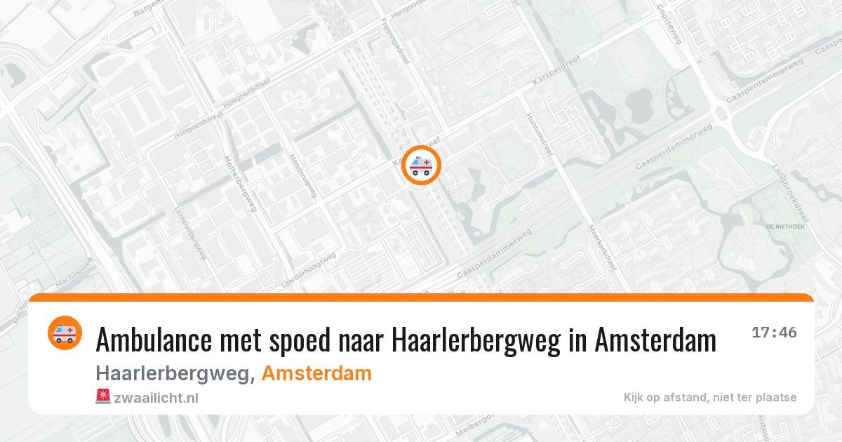 Ambulance met spoed naar Haarlerbergweg in Amsterdam — 27 mei 2026