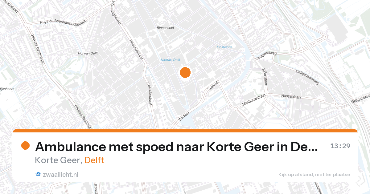 Ambulance met spoed naar Korte Geer in Delft — 27 aug 2026