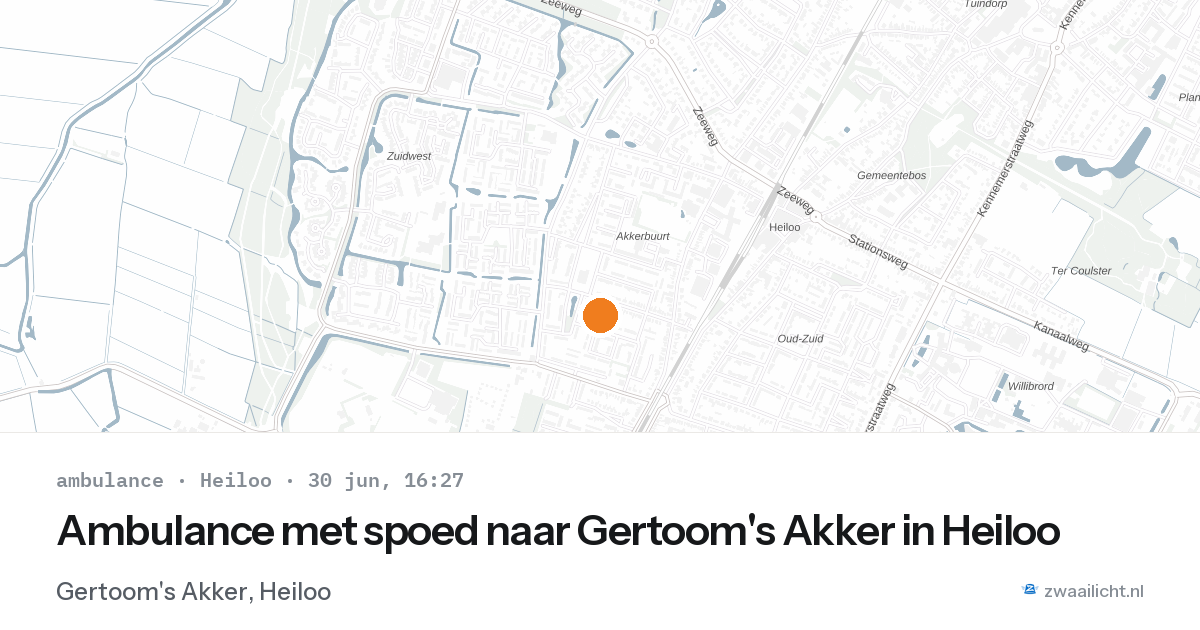 Ambulance met spoed naar Gertoom's Akker in Heiloo — 30 jun 2026