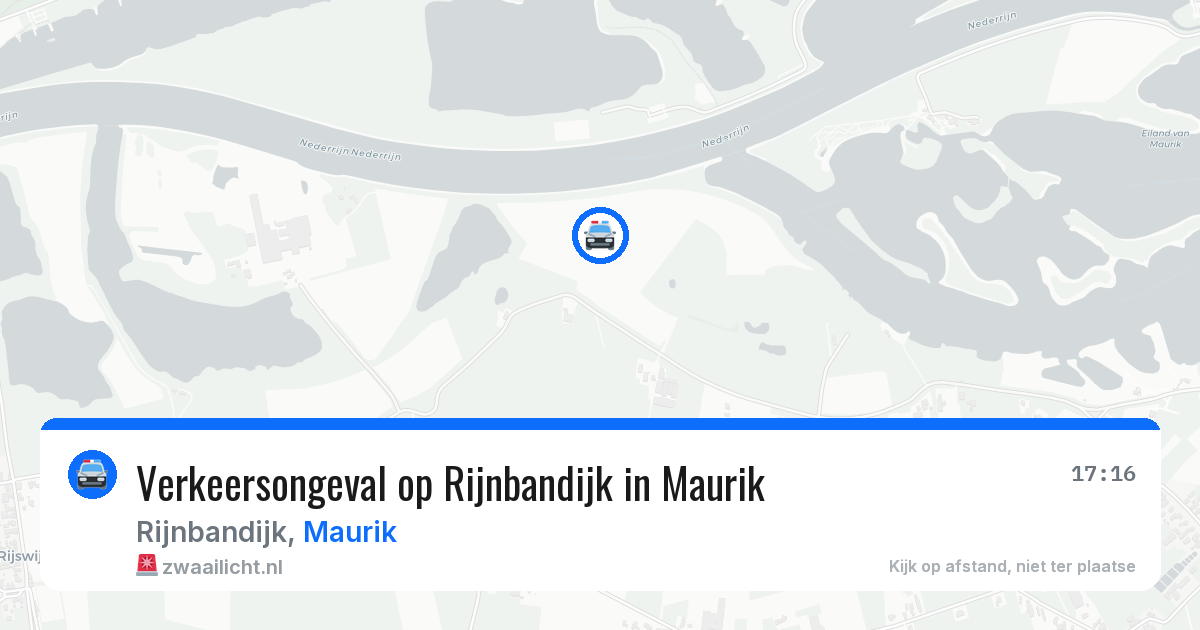 Verkeersongeval op Rijnbandijk in Maurik — 14 jun 2026
