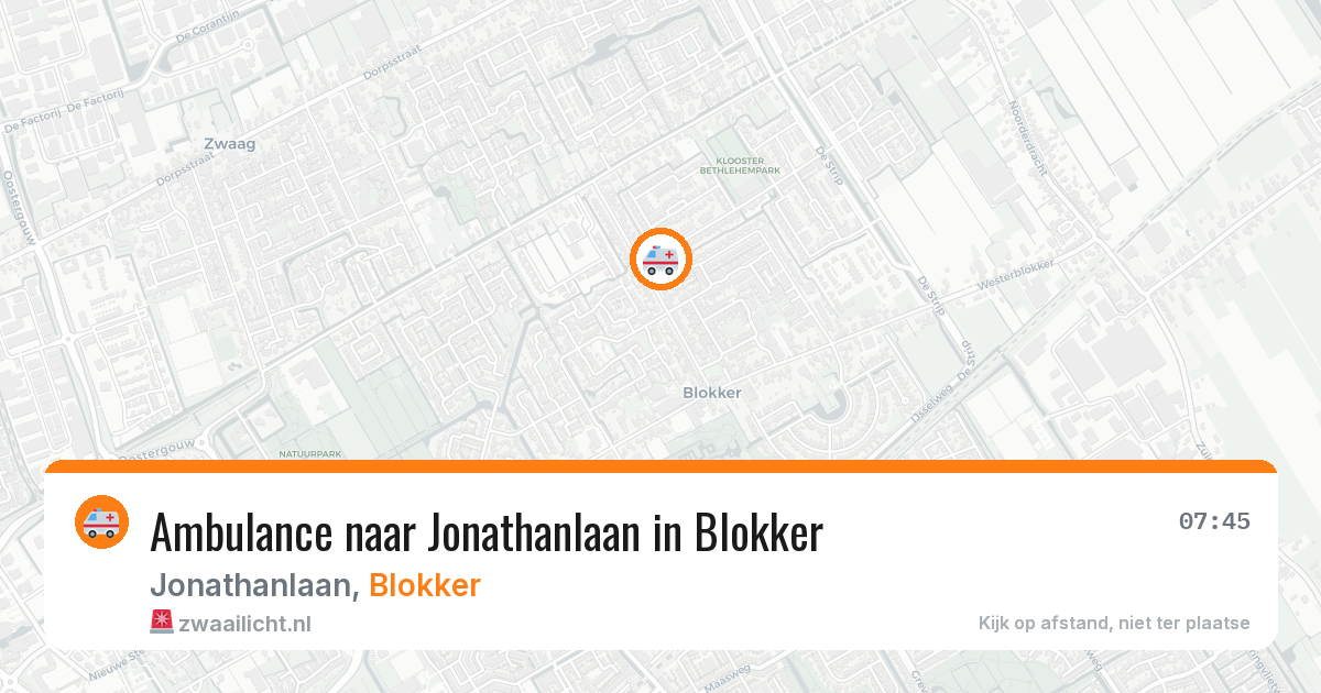 Ambulance naar Jonathanlaan in Blokker — 10 aug 2026