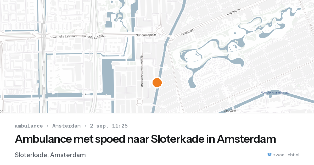 Ambulance met spoed naar Sloterkade in Amsterdam — 2 sep 2026
