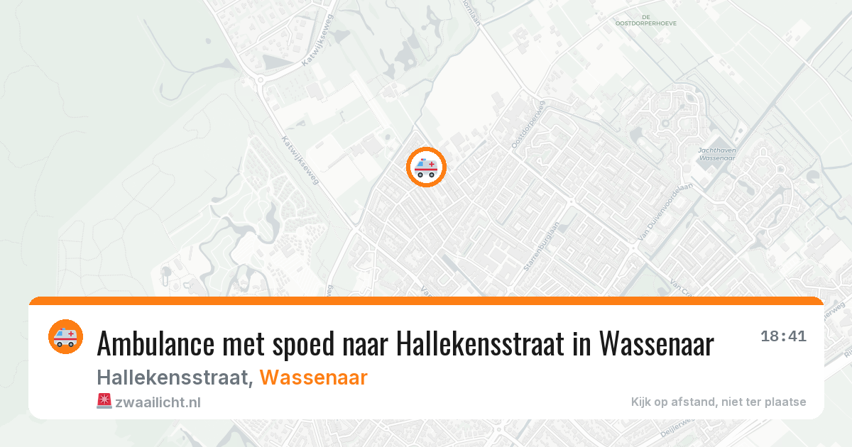 Ambulance met spoed naar Hallekensstraat in Wassenaar — 14 aug 2026