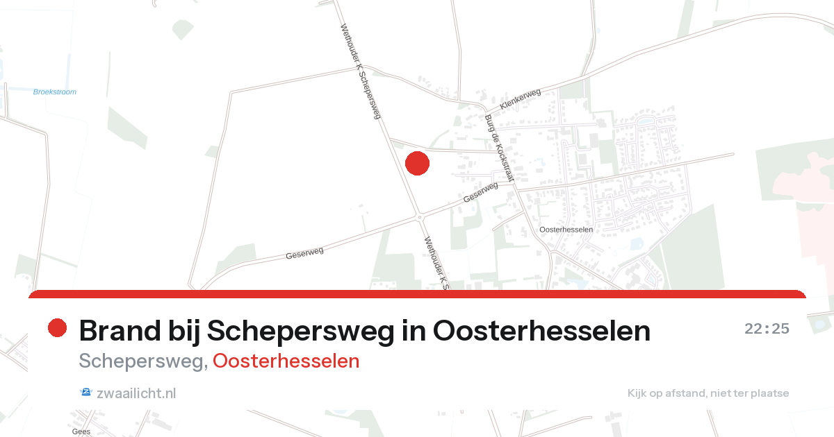 Brand bij Schepersweg in Oosterhesselen — 21 aug 2026