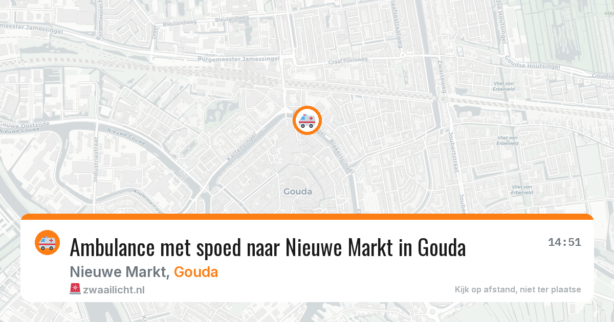 Ambulance met spoed naar Nieuwe Markt in Gouda — 2 aug 2026