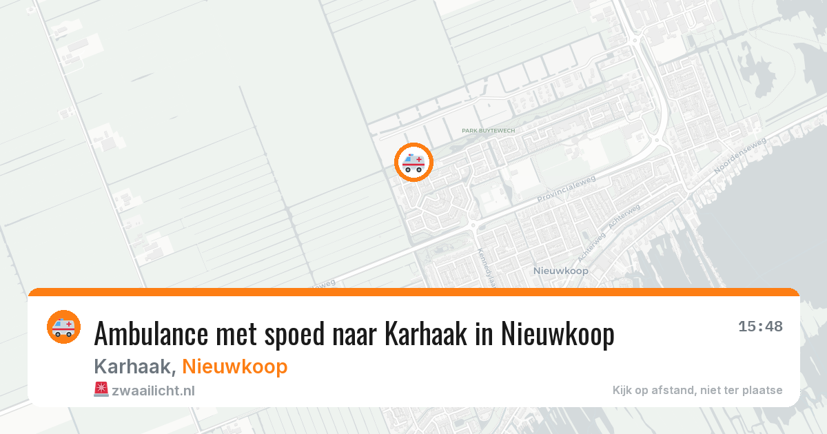 Ambulance met spoed naar Karhaak in Nieuwkoop — 12 aug 2026