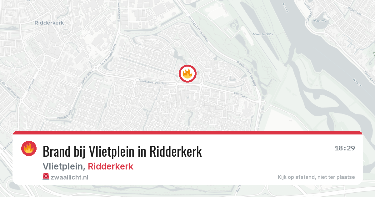 Brand bij Vlietplein in Ridderkerk — 4 mei 2026