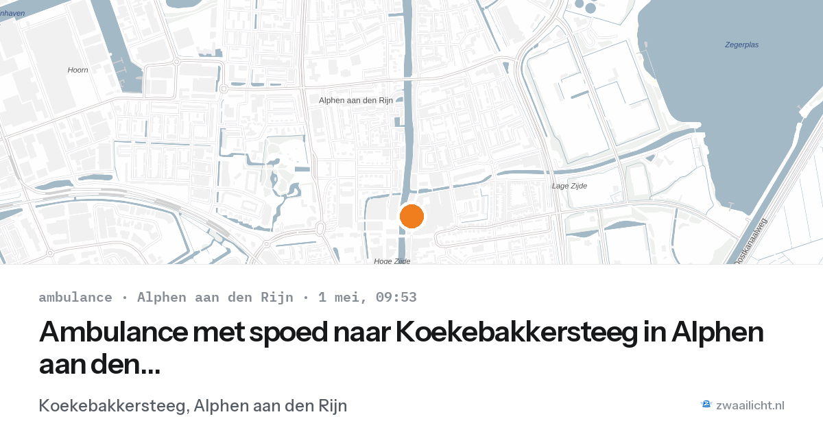 Ambulance met spoed naar Koekebakkersteeg in Alphen aan den Rijn — 1 mei 2026