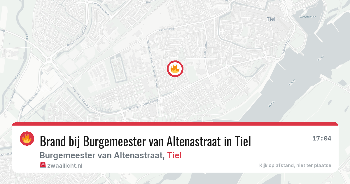 Brand bij Burgemeester van Altenastraat in Tiel — 4 jul 2026