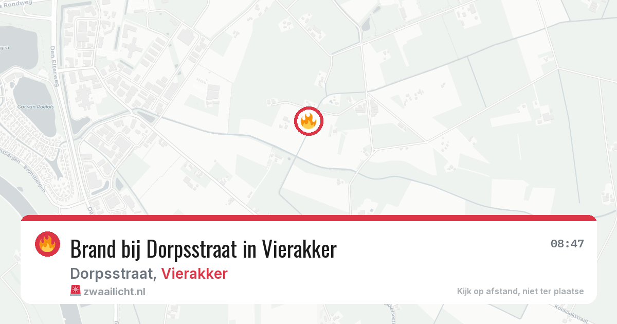 Brand bij Dorpsstraat in Vierakker — 28 jun 2026