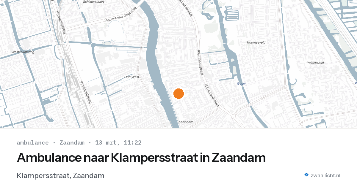 Ambulance naar Klampersstraat in Zaandam — 13 mrt 2026