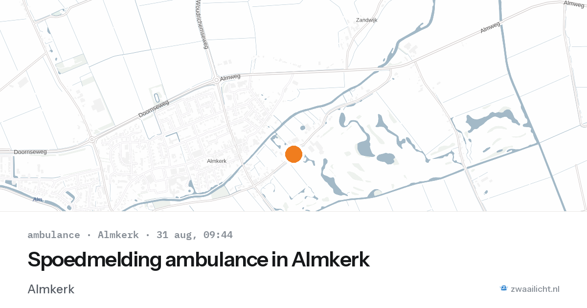 Spoedmelding ambulance in Almkerk — 31 aug 2026