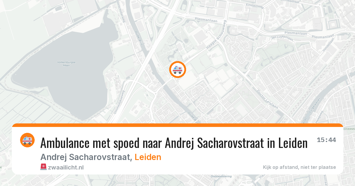 Ambulance met spoed naar Andrej Sacharovstraat in Leiden — 3 aug 2026