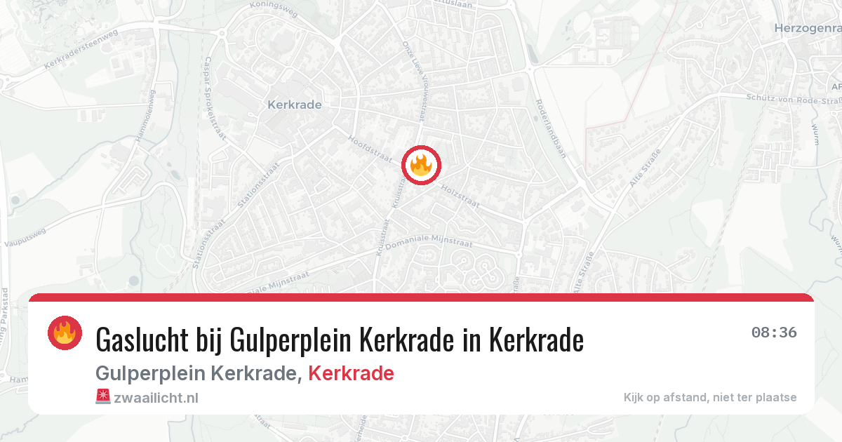 Gaslucht bij Gulperplein Kerkrade in Kerkrade — 20 jun 2026