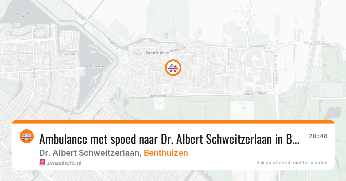 Ambulance met spoed naar Dr. Albert Schweitzerlaan in Benthuizen — 7 aug 2026