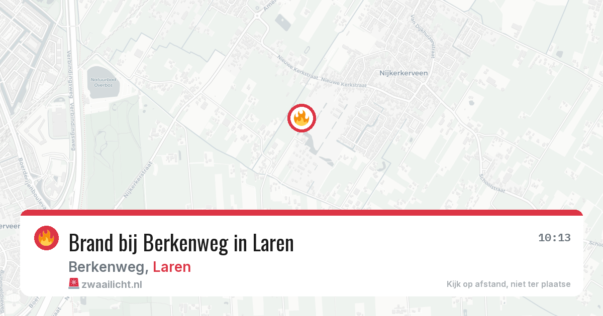 Brand bij Berkenweg in Laren — 29 jan 2026